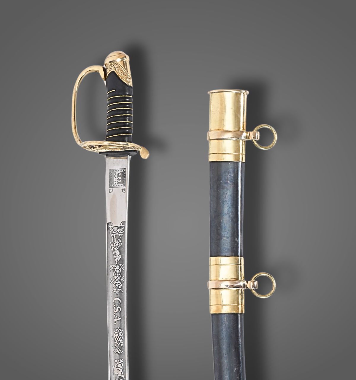 CS Small Military Sword | High Carbon Steel Officer Saber with Scabbard