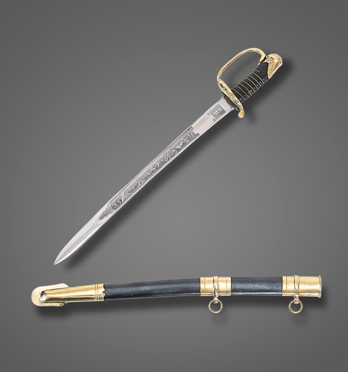 CS Small Military Sword | High Carbon Steel Officer Saber with Scabbard
