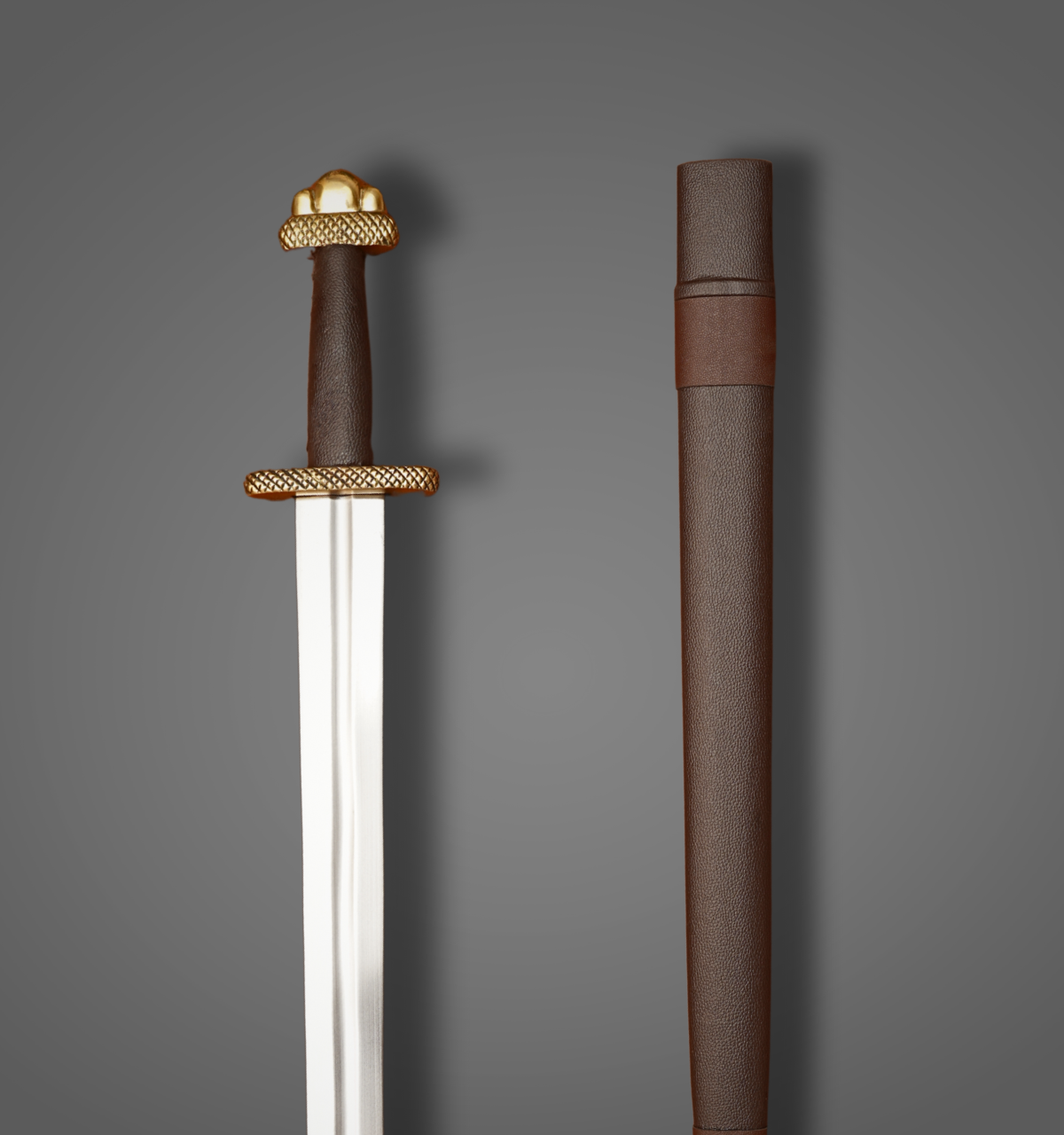 Hand-Forged Viking Sword Replica | High Carbon Steel Norse Warrior Sword with Leather Scabbard