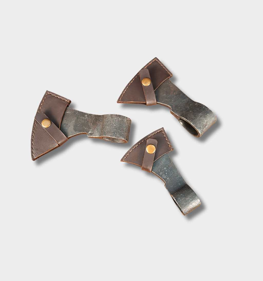 Hand Forged Camping Axe of 3 Sets || With Leather Sheaths