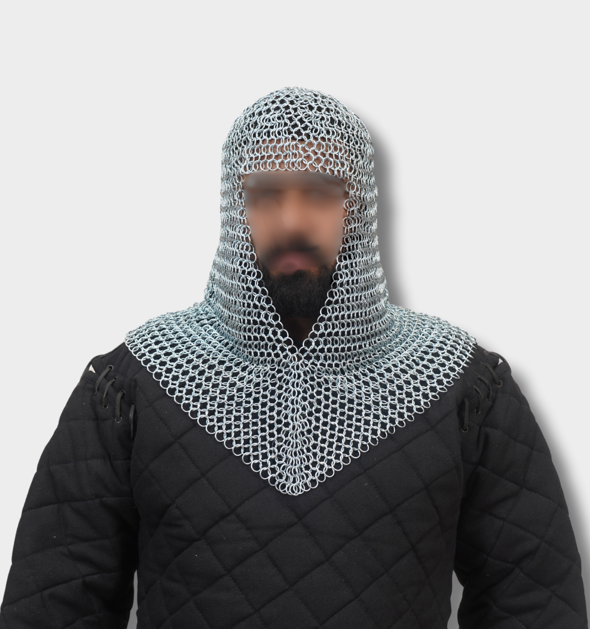 Handmade Medieval Black Chainmail Hauberk