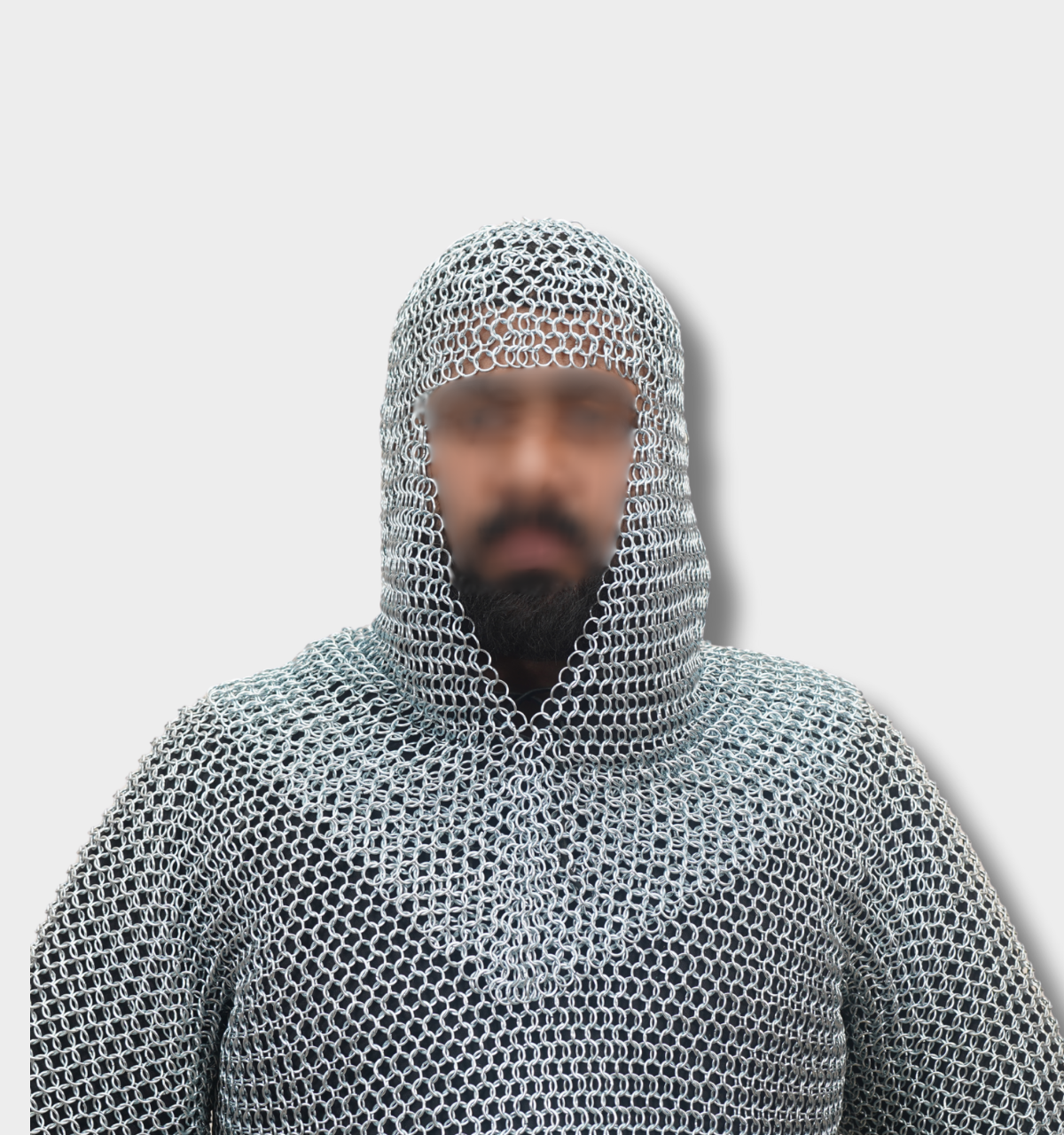 Handmade Chainmail Half Sleeve Shirt with Coif
