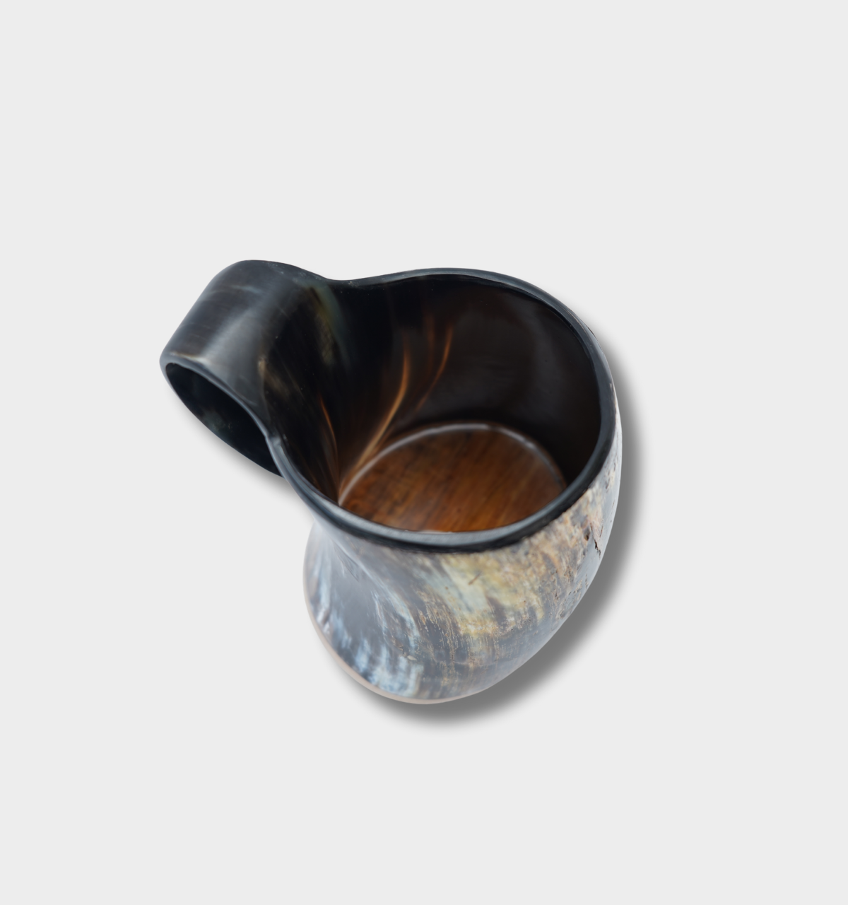 Handcrafted Viking Horn Mug | Natural Ox Horn Tankard for Mead, Ale & Beer