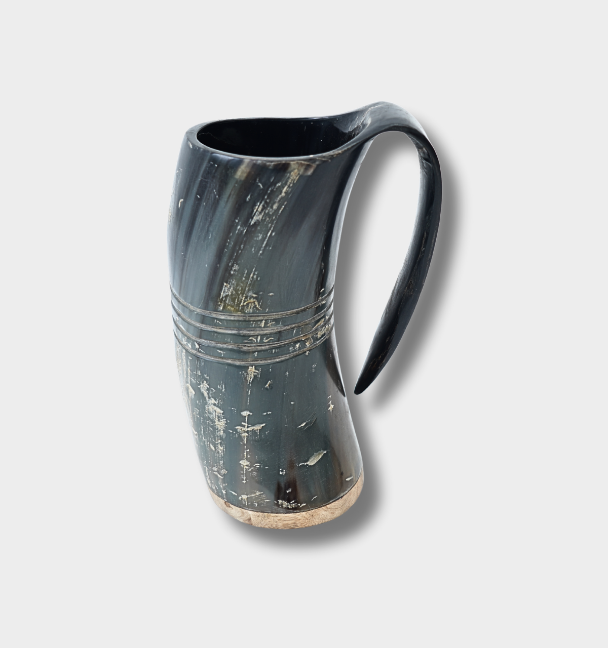 Handcrafted Viking Horn Mug 6 Inch | Natural Ox Horn Tankard for Mead, Ale & Beer