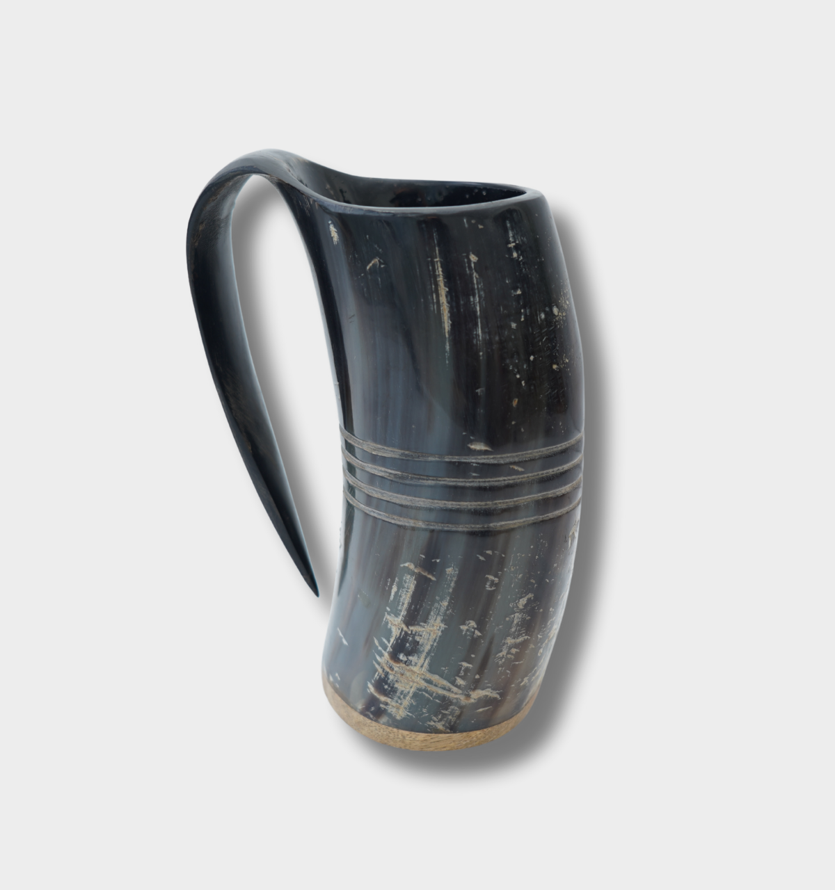 Handcrafted Viking Horn Mug 6 Inch | Natural Ox Horn Tankard for Mead, Ale & Beer