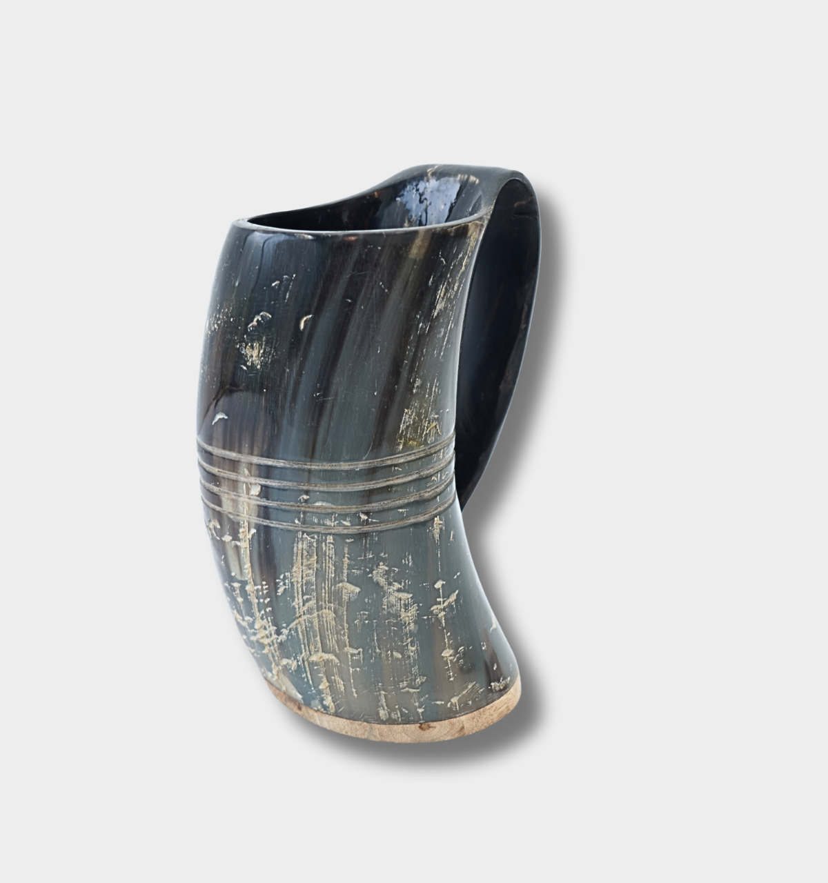 Handcrafted Viking Horn Mug 6 Inch | Natural Ox Horn Tankard for Mead, Ale & Beer