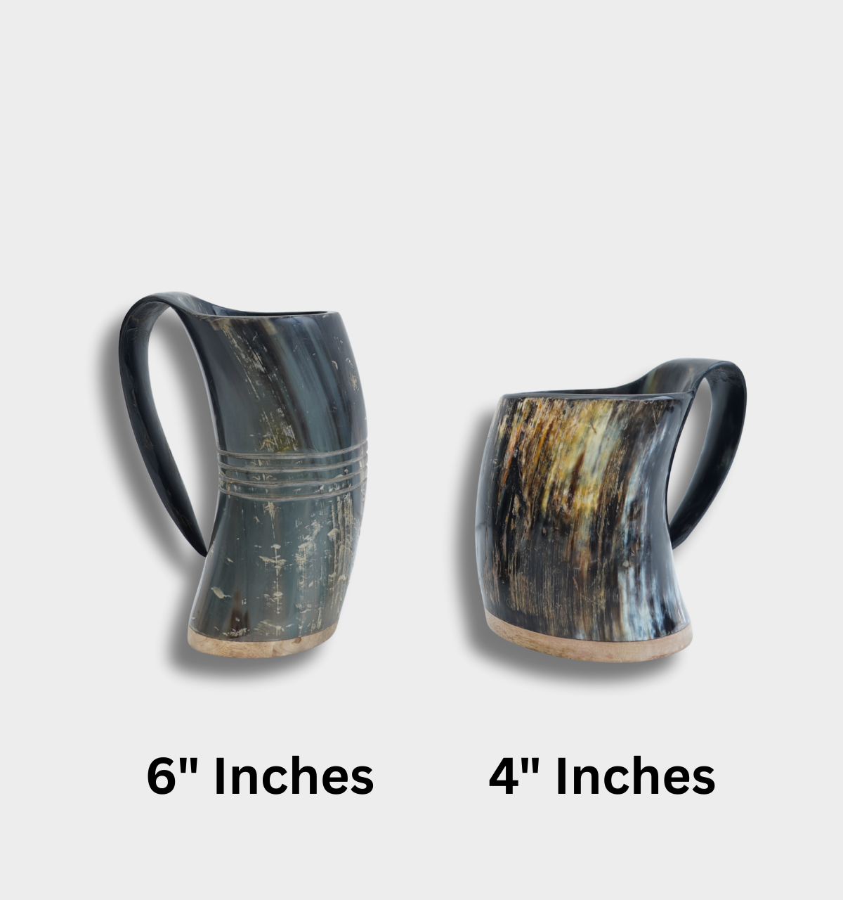 Handcrafted Viking Horn Mug 6 Inch | Natural Ox Horn Tankard for Mead, Ale & Beer