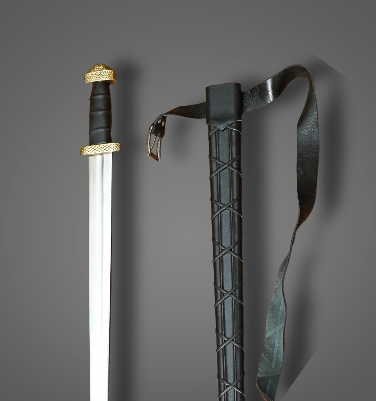 Viking Sword | High Carbon Steel Norse Warrior Sword with Leather Scabbard