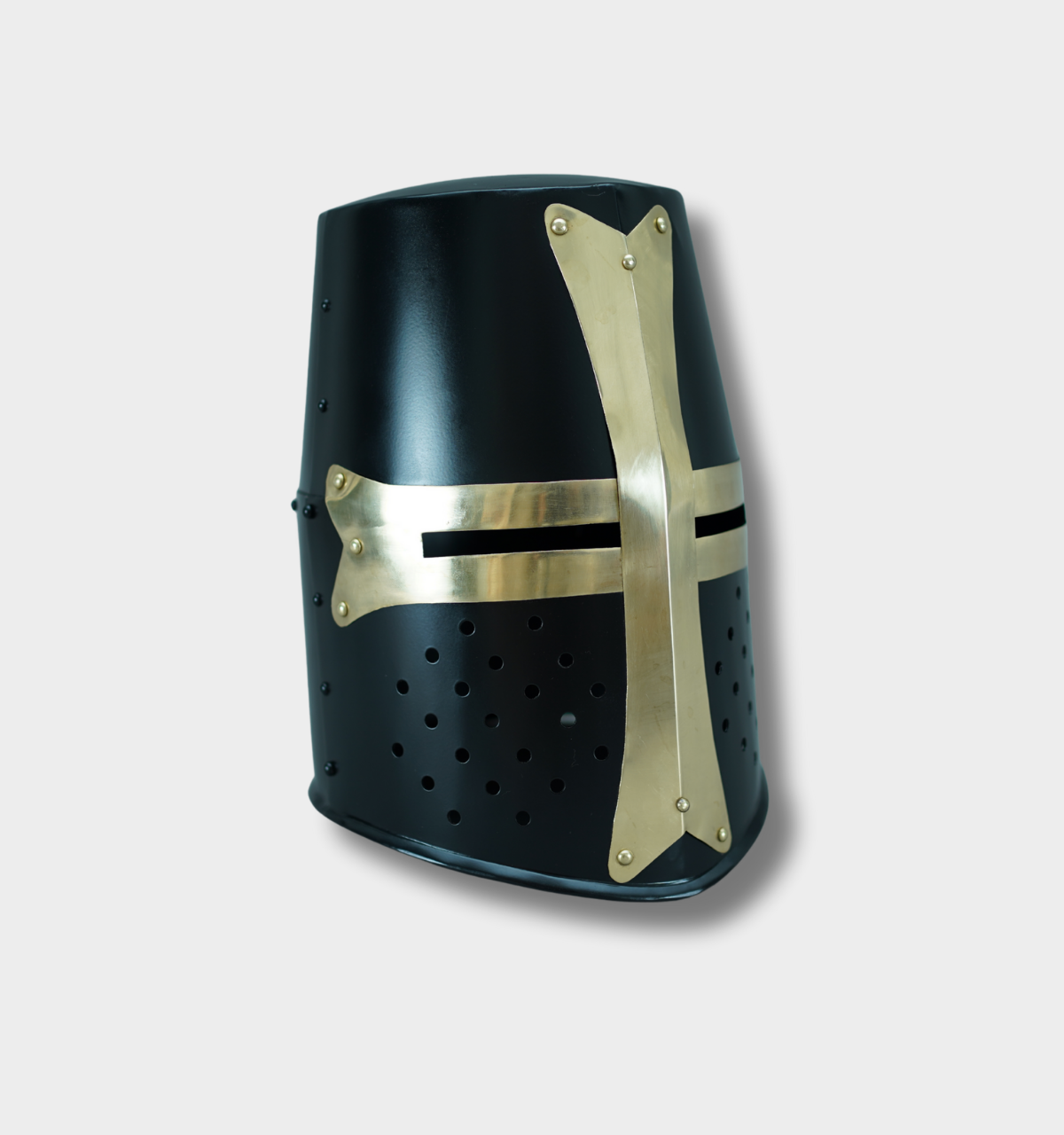 Crusader Great Helmet –  Steel & Brass – Medieval Helmet
