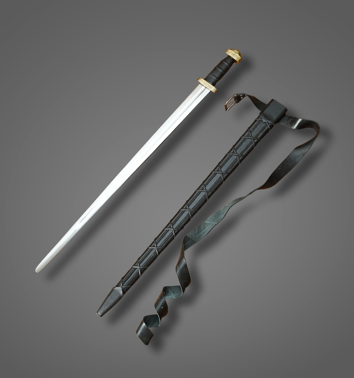 Viking Sword | High Carbon Steel Norse Warrior Sword with Leather Scabbard