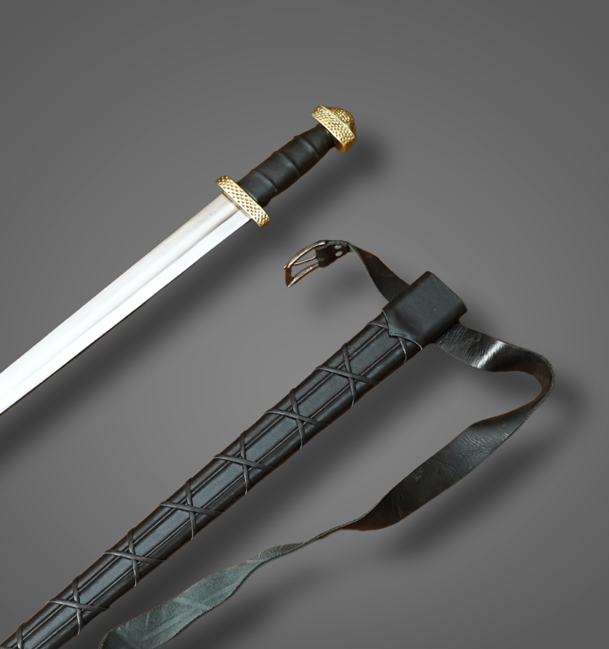 Viking Sword | High Carbon Steel Norse Warrior Sword with Leather Scabbard