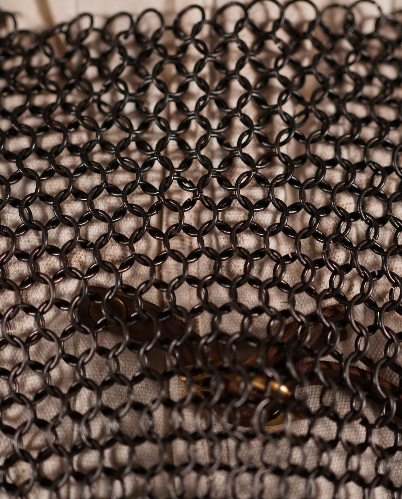 Butted Ring Chainmail Haubergeon – 9mm Round Mild Steel, 16 Gauge, Half Sleeve