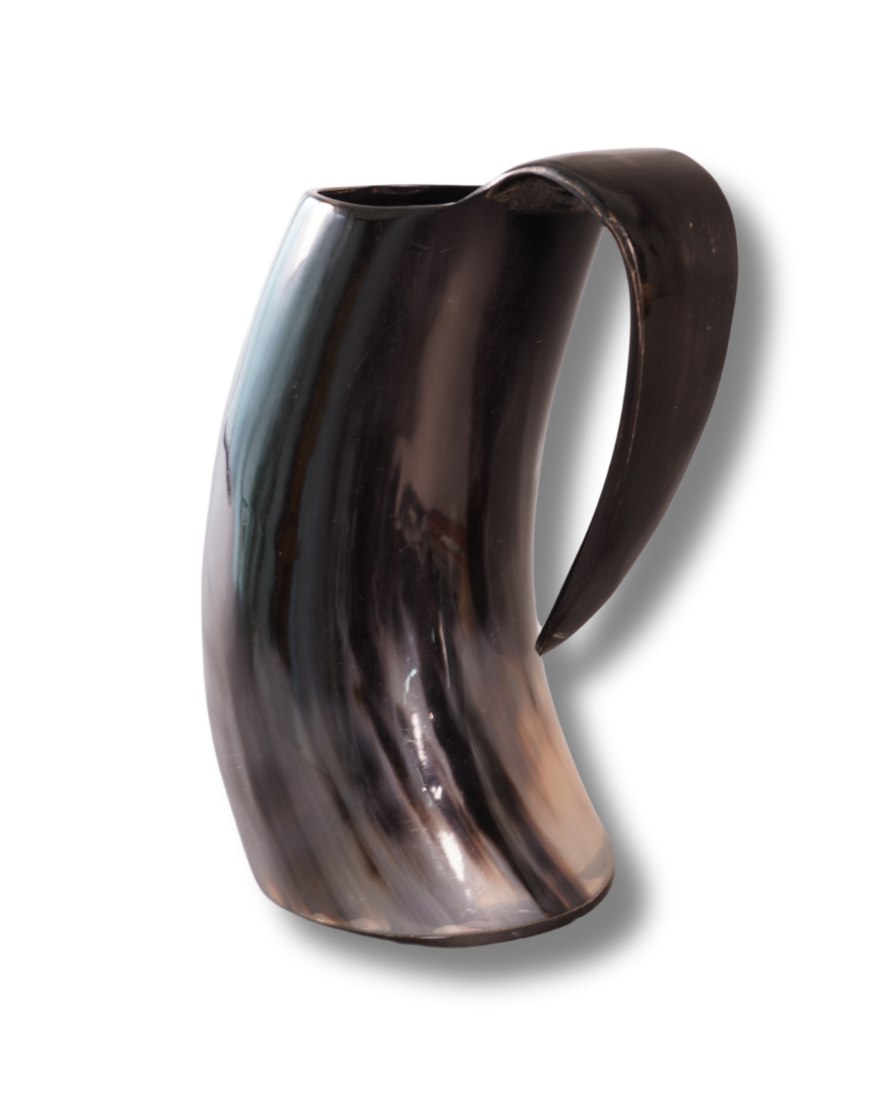 Handcrafted Viking Horn Mug – Polished Natural Ox Horn | Ideal for Beer & Cold Drinks