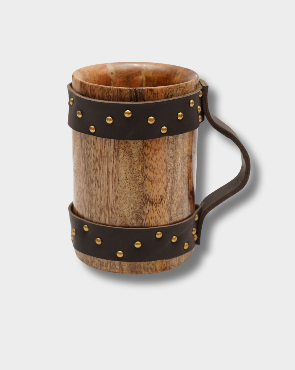 Nordic Runes (Wooden Inner) – Wooden Horn Beer Mug