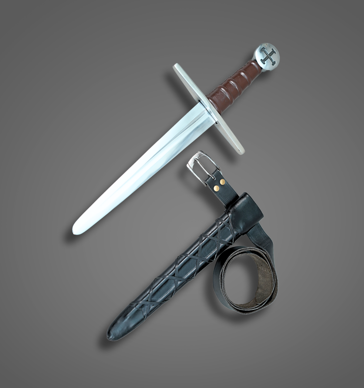 Medieval Knight Sword Replica | Hand-Forged High Carbon Steel Longsword with Scabbard