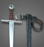 Medieval Knight Sword Replica | Hand-Forged High Carbon Steel Longsword with Scabbard