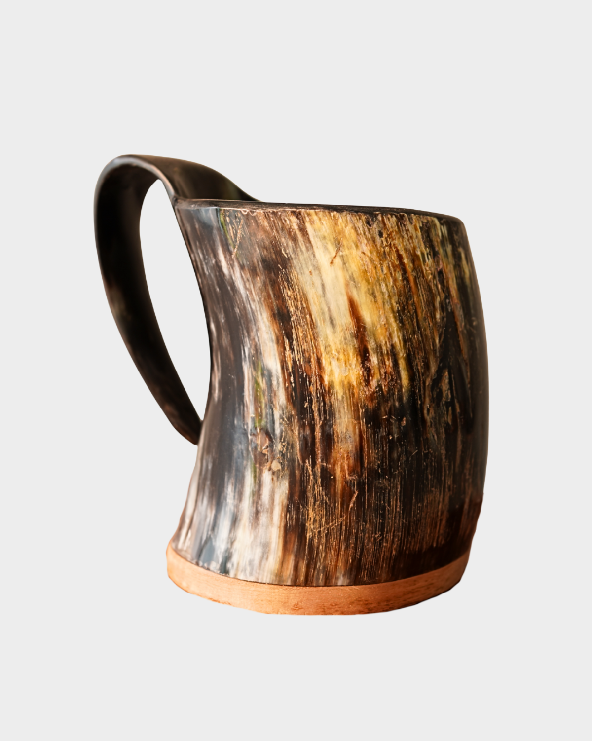 Handcrafted Viking Horn Mug | Natural Ox Horn Tankard