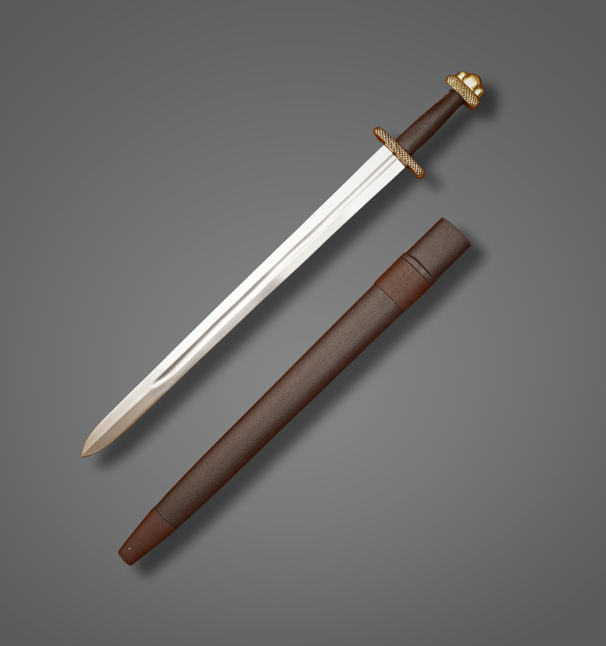 Hand-Forged Viking Sword Replica | High Carbon Steel Norse Warrior Sword with Leather Scabbard