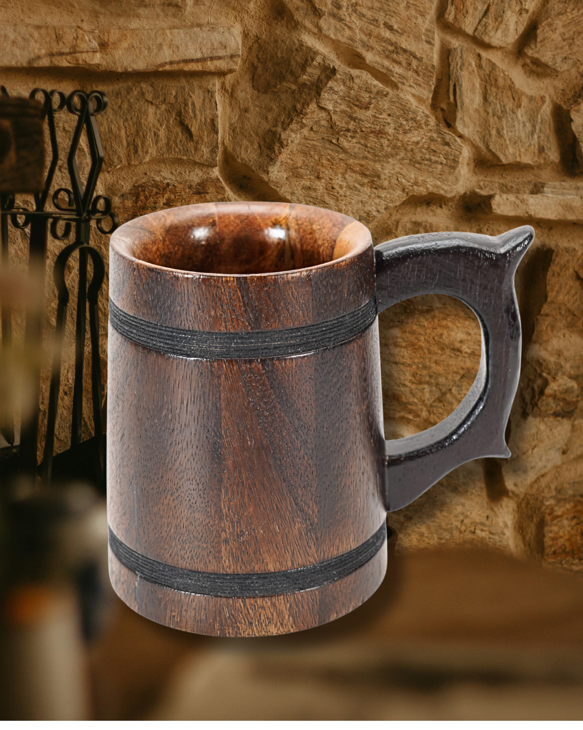 The Classic – Wooden Horn Beer Mug