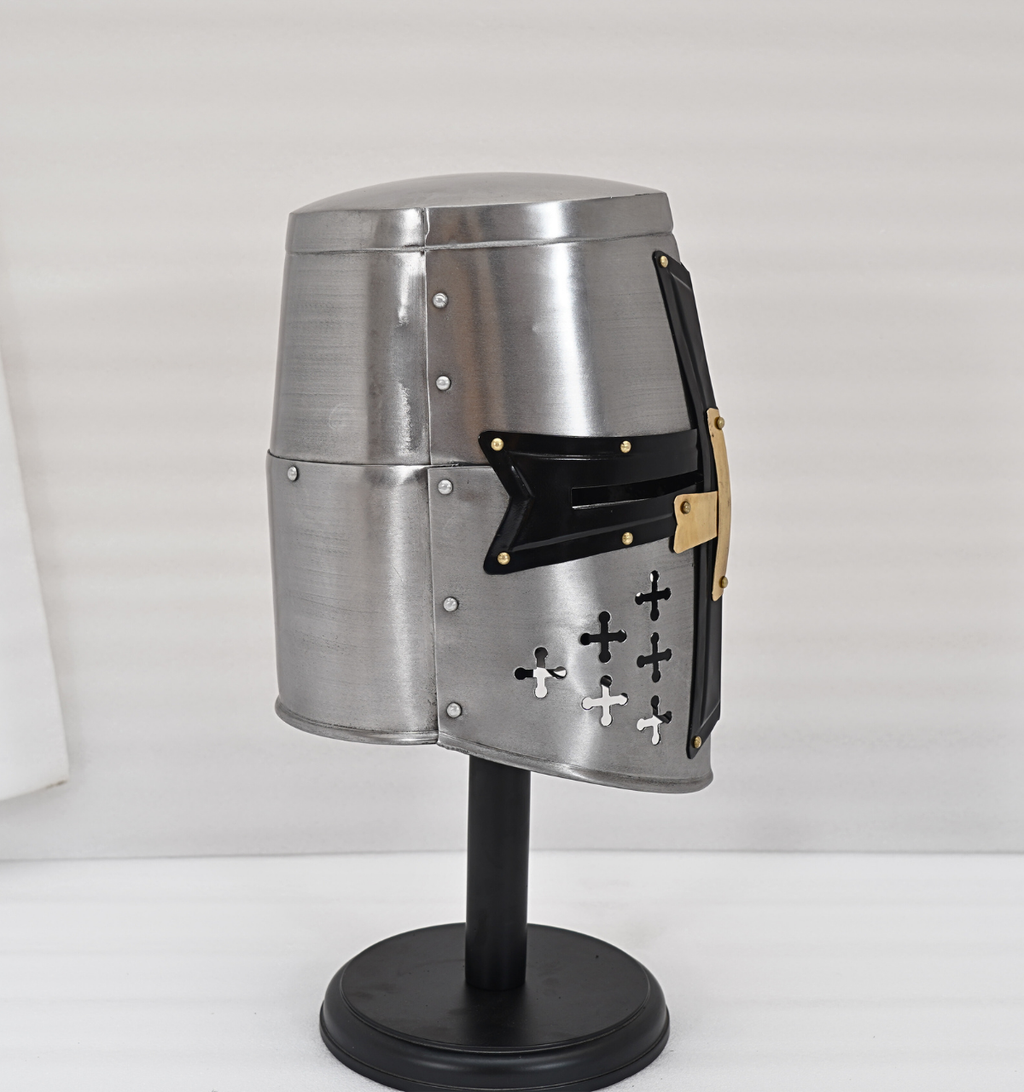 Handmade Crusader Medieval Helmet | LARP, Halloween & Home Display