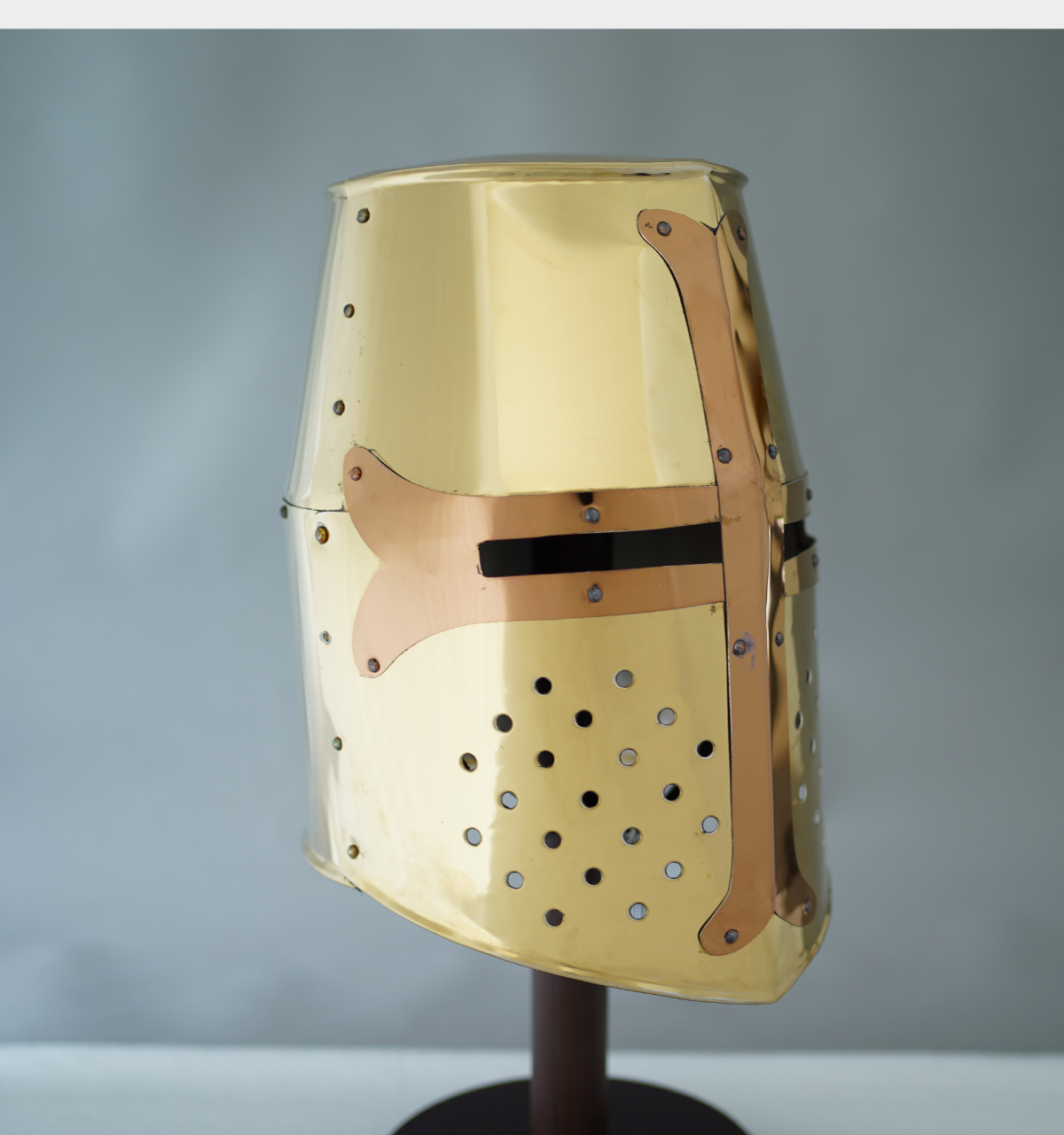 Brass Crusader Great Helmet – Brass Finish – Medieval Helmet