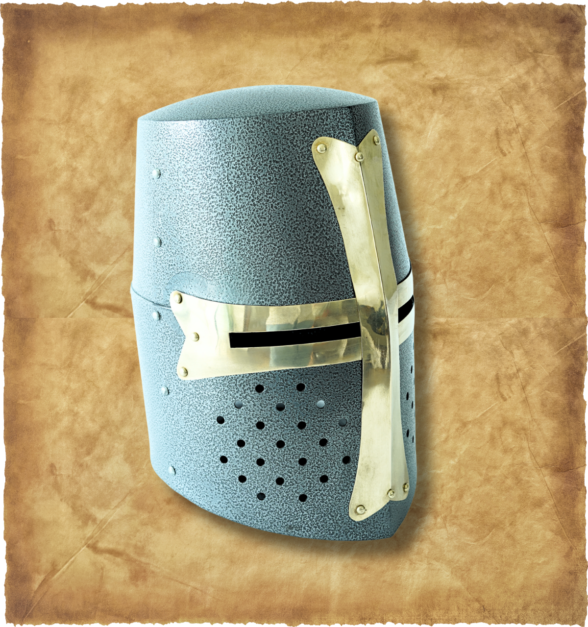 Medieval Crusader Helmet | Antique Grey Finish Knight Armor
