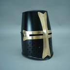 Crusader Great Helmet –  Steel & Brass – Medieval Helmet