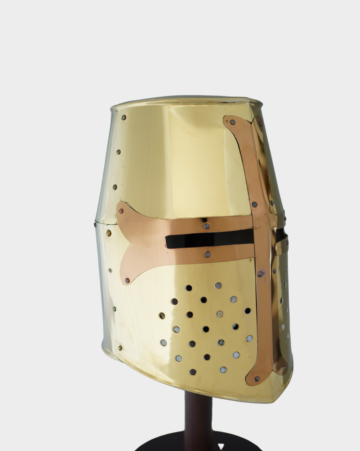 Brass Crusader Great Helmet – Brass Finish – Medieval Helmet