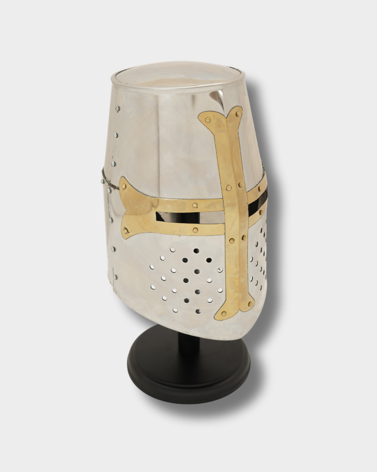 Brass Crusader Great Helmet – Stainless Steel Silver Medieval Helmet