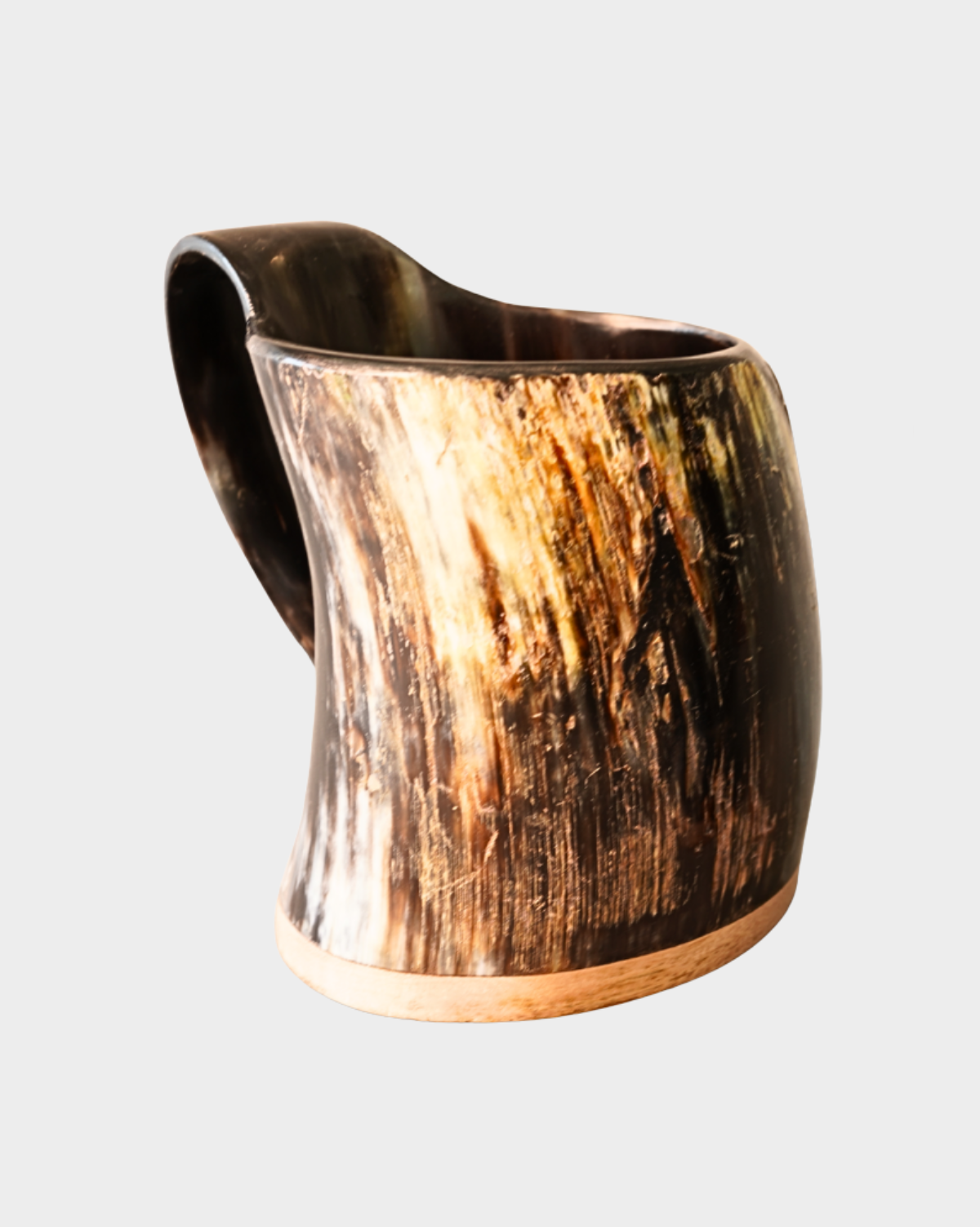 Handcrafted Viking Horn Mug | Natural Ox Horn Tankard
