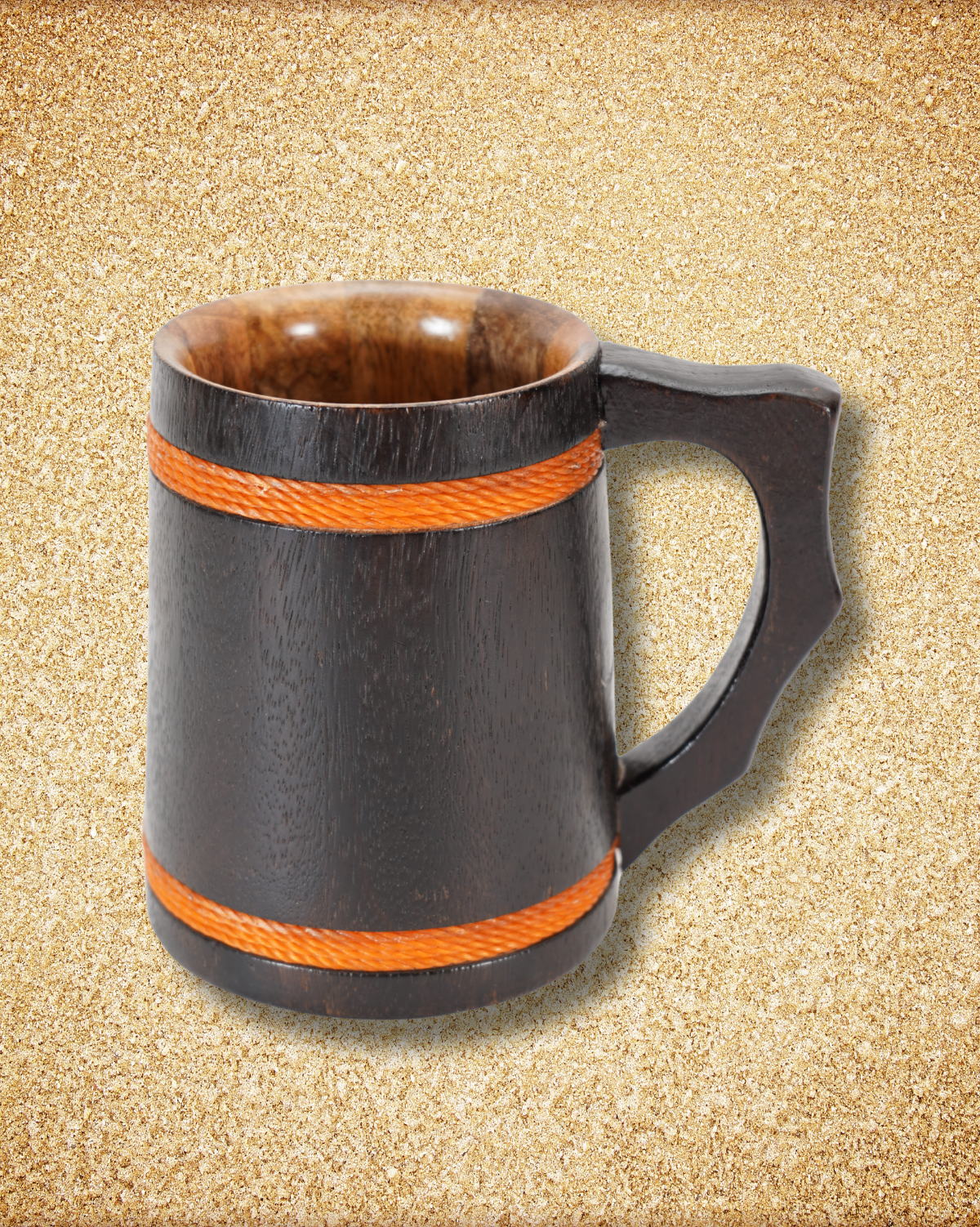 Nordic Runes (SS Inner) – Wooden Horn Beer Mug