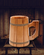 Raven’s Call – Wooden Horn Beer Mug